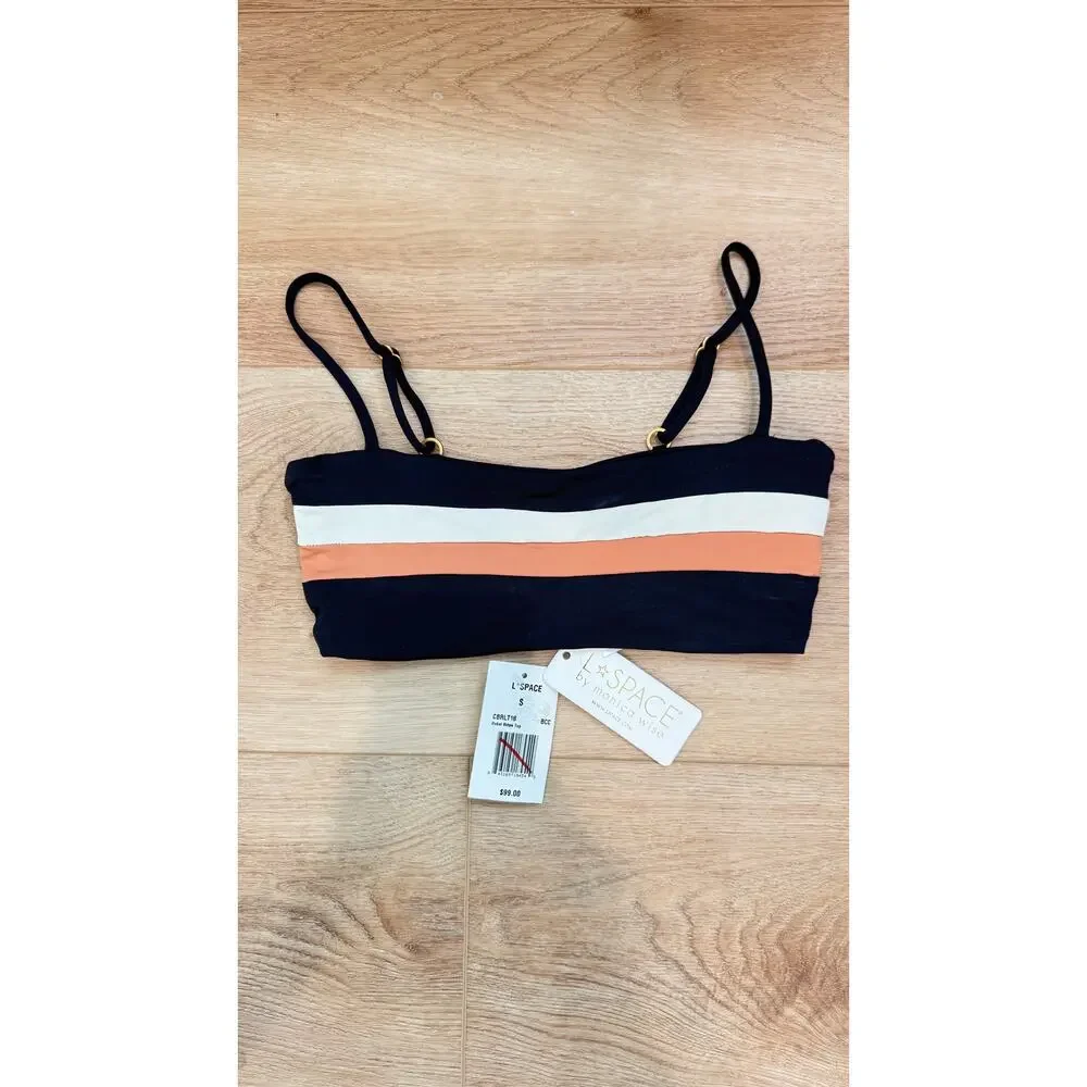 Anthropologie x L*Space Rebel Color Block Bikini Top NWT Size Small